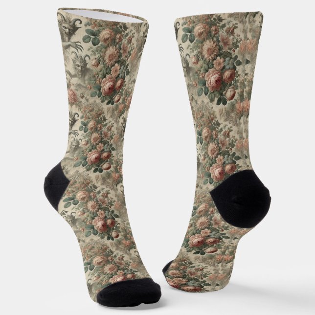 The Goatman’s Garden – Gothic Victorian Tapestry Socks (Angled)