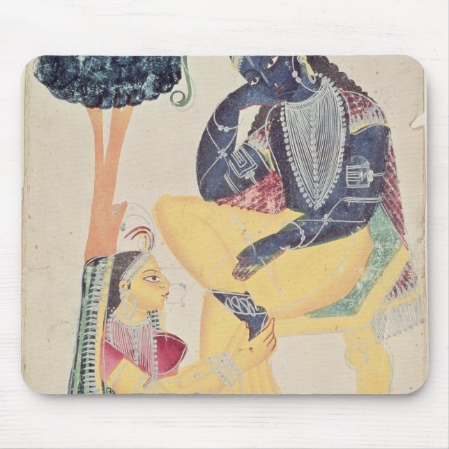 The God Krishna with his mortal love, Radha Mouse Mat (Front)