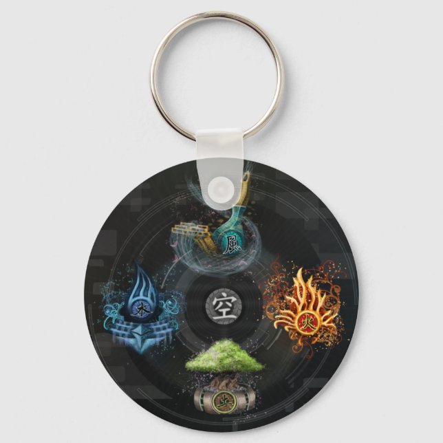 The Godai five elements kanji art illustration Key Ring (Front)