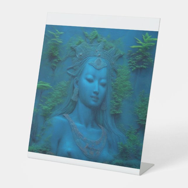 The goddess Ishtar in the lake of eternal life Pedestal Sign (Front)