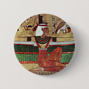The Goddess Isis,  By Ägyptischer Maler Um 1360 6 Cm Round Badge