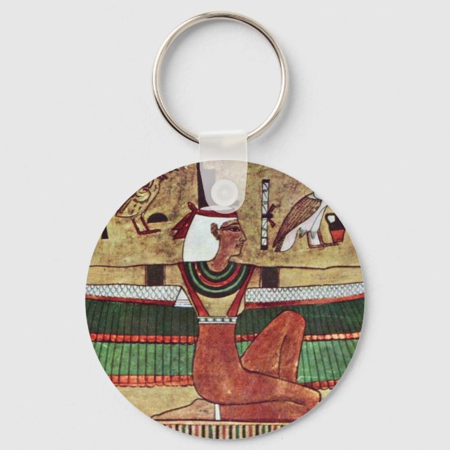 The Goddess Isis,  By Ägyptischer Maler Um 1360 Key Ring (Front)