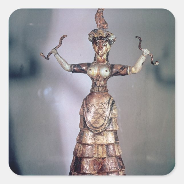 The Goddess of the Serpents Square Sticker (Front)