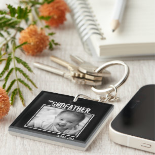 The Godfather   Personalised 2x Photo and Names Key Ring