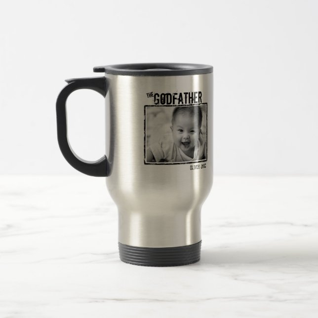 The Godfather | Personalised Photo and Name Travel Mug (Left)