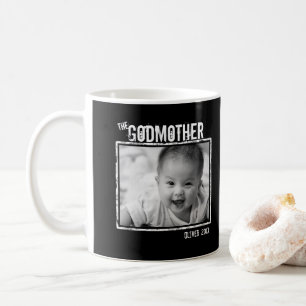 The GodMother Personalised Photo and Name Black Coffee Mug