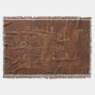 The Gods South American Folk Art Throw Blanket
