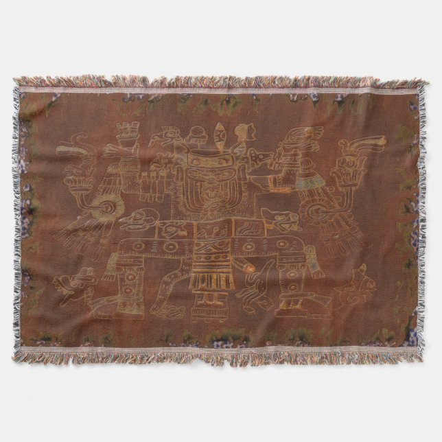 The Gods South American Folk Art Throw Blanket (Front)