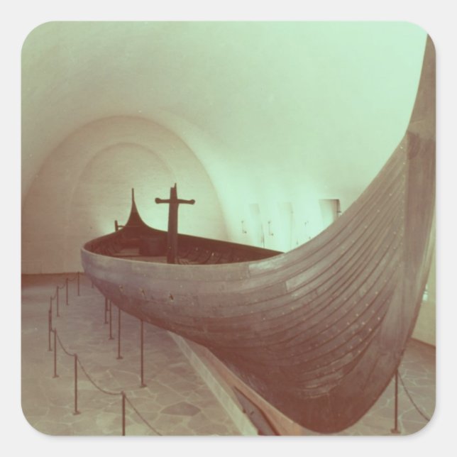 The Gokstad longship (wood) Square Sticker (Front)
