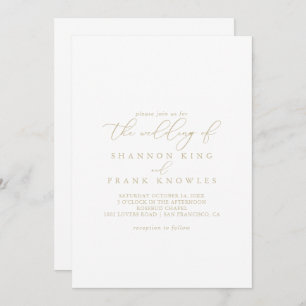 The Gold Classy Chic Minimalist Wedding of Invitation