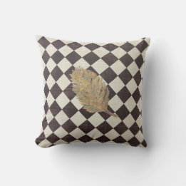 The Gold Leaf Diamond  Throw Pillow