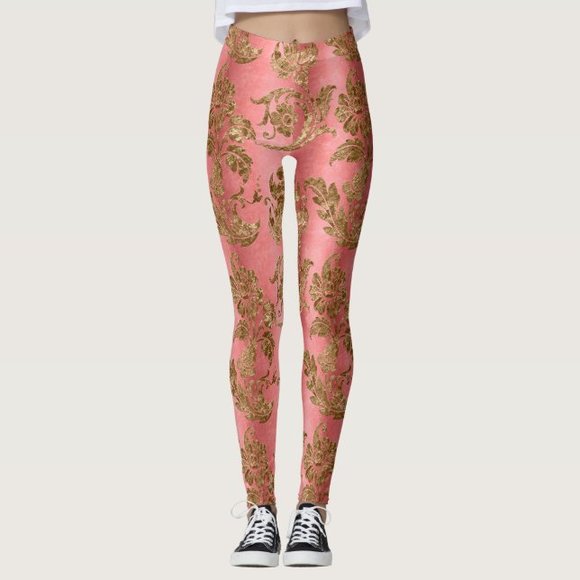 The Gold Velvet  Series Design 7  Leggings (Front)