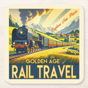 The Golden Age - Bordered Square Paper Coaster