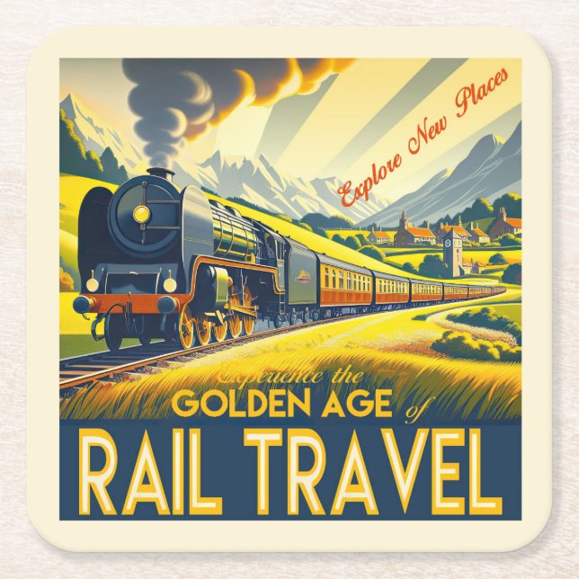 The Golden Age - Bordered Square Paper Coaster (Front)