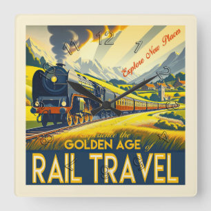 The Golden Age - Bordered Square Wall Clock