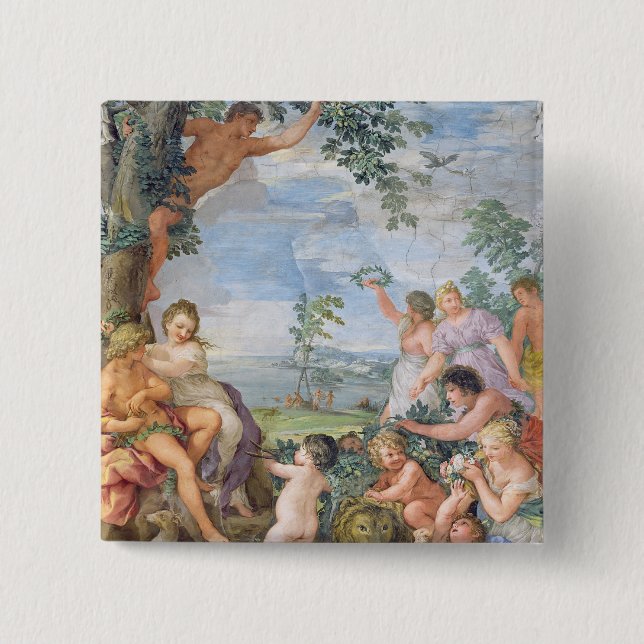 The Golden Age (fresco) 15 Cm Square Badge (Front)