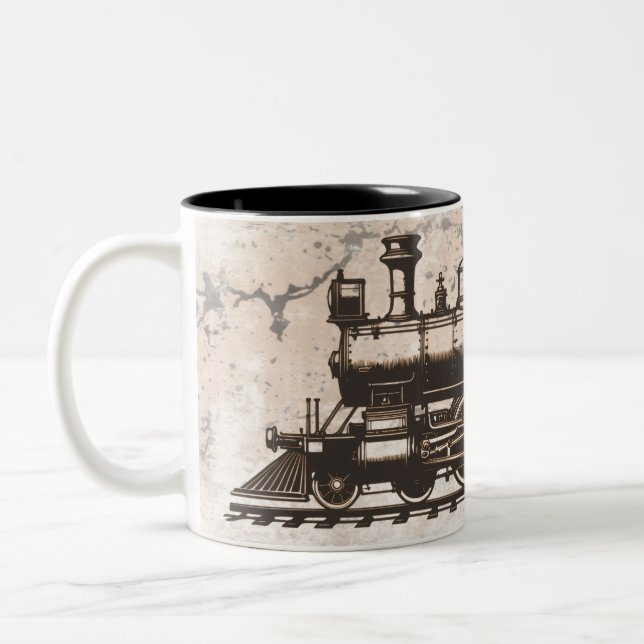 The golden age of steam Two-Tone coffee mug (Left)