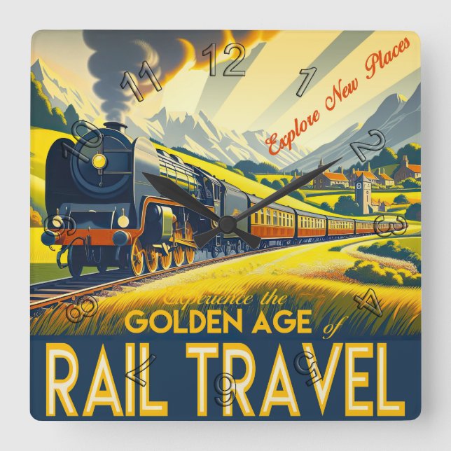 The Golden Age Square Wall Clock (Front)