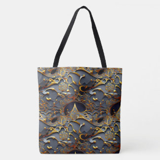 The Golden Black Arabesque Tote Bag