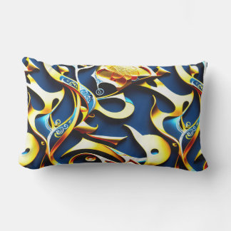 The Golden Blue Arabesque Pillow