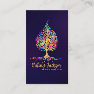 The Golden Bodhi tree - colourful leaves Business Card