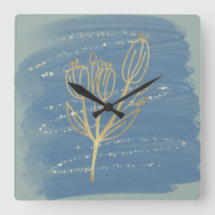 The Golden Cactus 10.75" Square Wall Clock