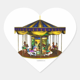 The Golden Carousel Heart-Shaped Stickers