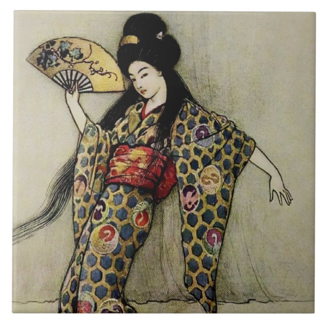 “The Golden Comb” by Warwick Goble Tile (Front)