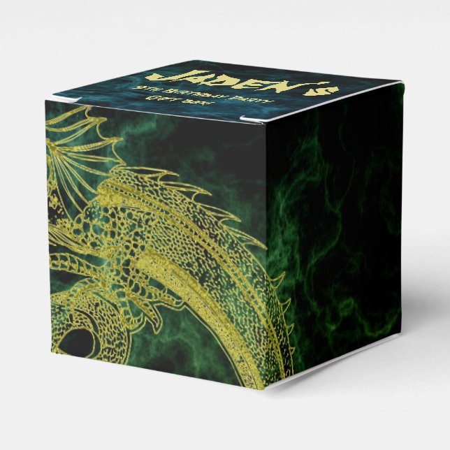 The Golden Dragon Birthday Favours Box (Front Side)