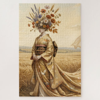 The Golden Echo: Surreal Botanical Spirit in the W Jigsaw Puzzle