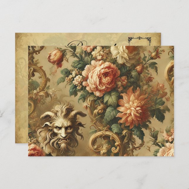 The Golden Fiend – Gothic Victorian Holiday Postcard (Front/Back)