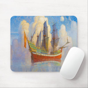The Golden Galleon by Newell Convers Wyeth Mouse Mat