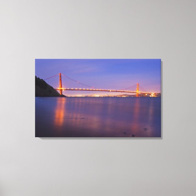 The Golden Gate Bridge at dusk from Kirby Cove Canvas Print (Front)