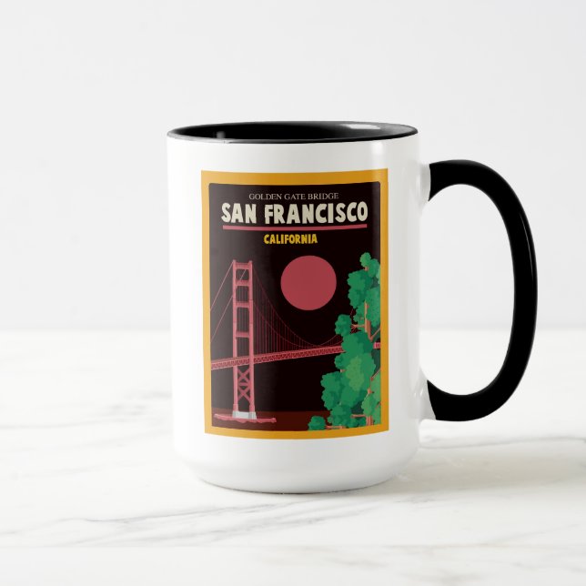 The Golden Gate Bridge at Night Mug (Right)
