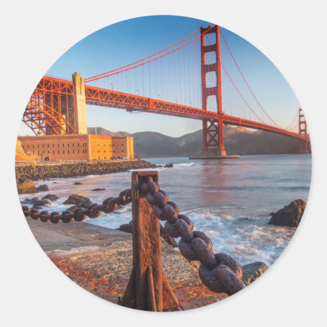 The Golden Gate Bridge From Fort Point Classic Round Sticker (Front)