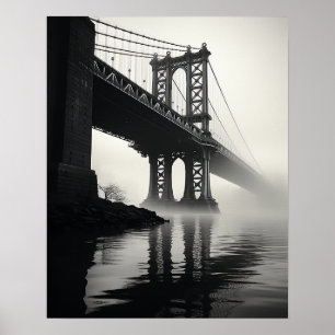 The Golden Gate Bridge in stunning black and white Poster