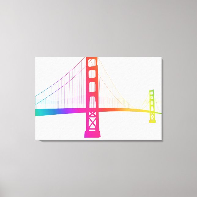 The Golden Gate Bridge | Rainbow Style Canvas Print (Front)