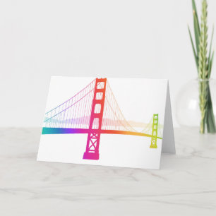 The Golden Gate Bridge   Rainbow Style Card