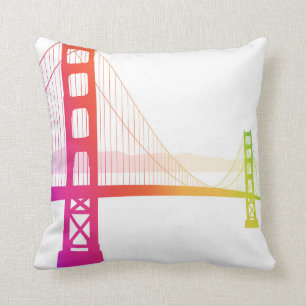 The Golden Gate Bridge Rainbow Style Cushion