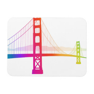 The Golden Gate Bridge Rainbow Style Magnet