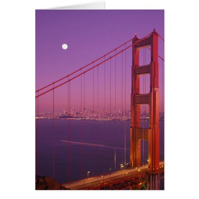 The Golden Gate Bridge shortly after sunset, (Front)