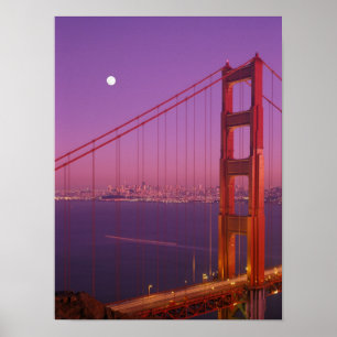 The Golden Gate Bridge shortly after sunset, Poster