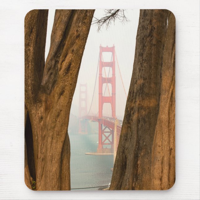 The Golden Gate Bridge | Trees from Overlook View Mouse Mat (Front)
