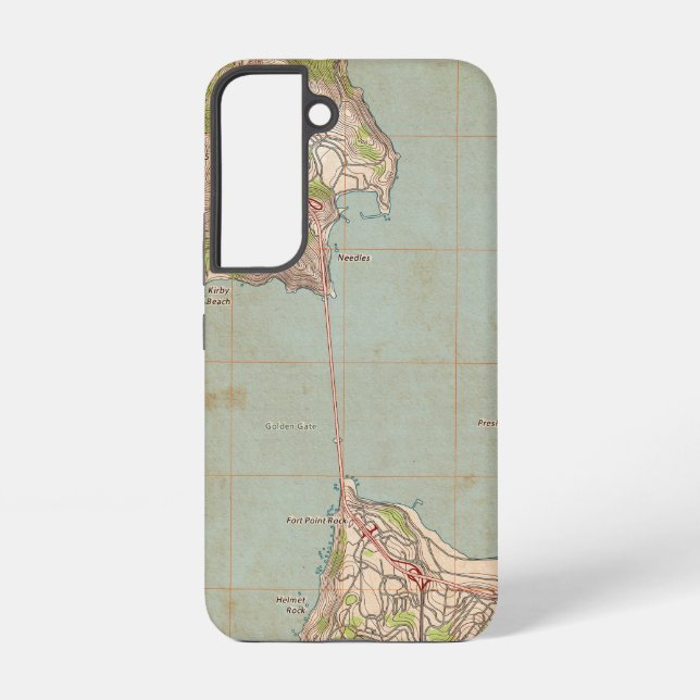 The Golden Gate Topographic Map Samsung Galaxy S22 Case (Back)