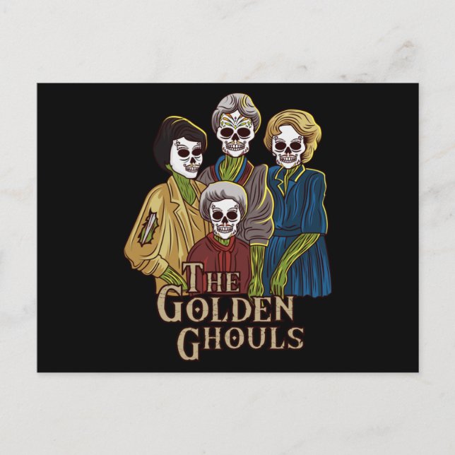 The Golden Ghouls Funny Halloween Horror Men Women Postcard (Front)