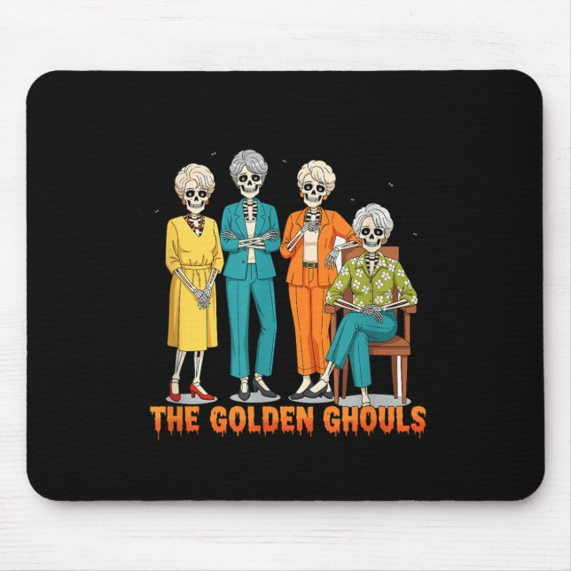 The Golden Ghouls Skeleton Halloween Idea Funny Mouse Mat (Front)