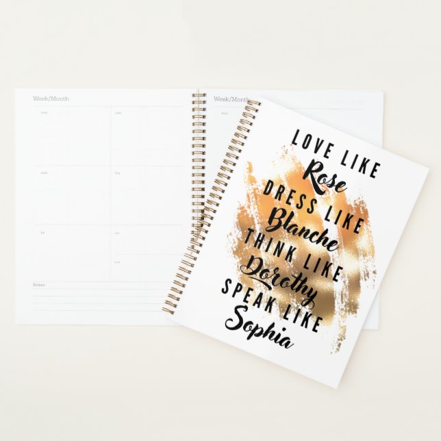 The Golden Girls Typography Gold Foil Planner (Display)