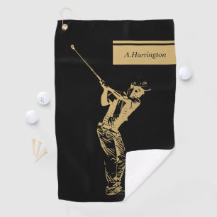 The golden golfer golf towel