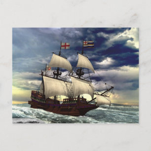 The Golden Hind. Postcard