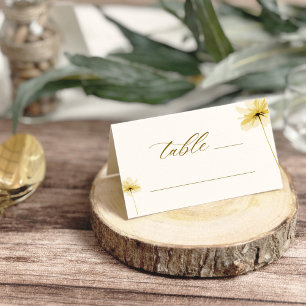 The Golden Hour Grace Photo Floral Wedding Folded Place Card